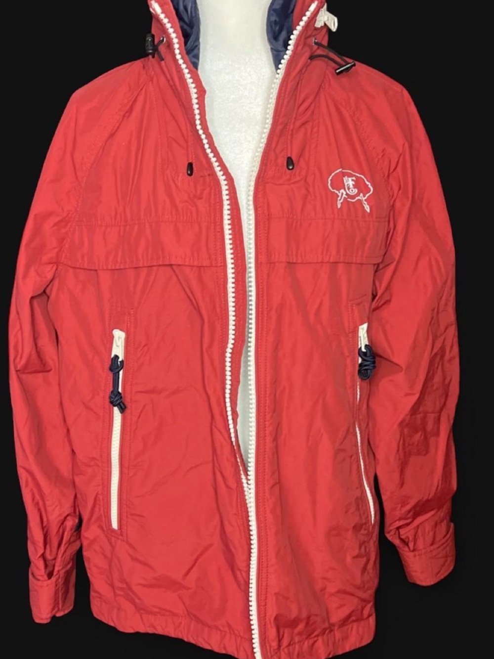 Abercrombie and Fitch Hooded Jacket with White and navy Trim